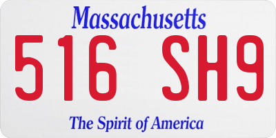 MA license plate 516SH9