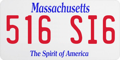 MA license plate 516SI6
