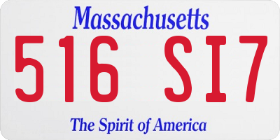 MA license plate 516SI7