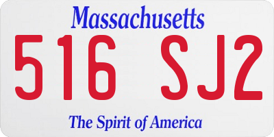 MA license plate 516SJ2