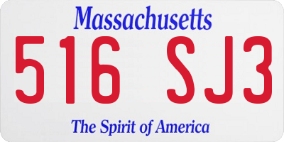 MA license plate 516SJ3