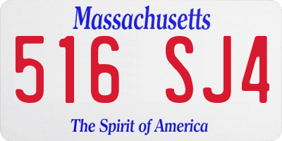 MA license plate 516SJ4