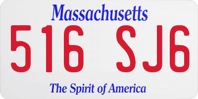 MA license plate 516SJ6