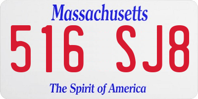 MA license plate 516SJ8
