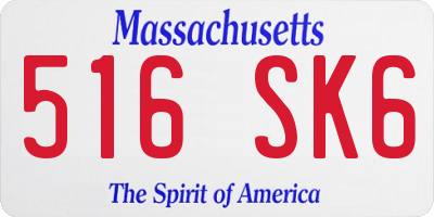 MA license plate 516SK6