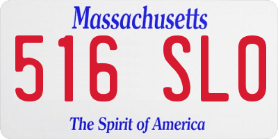 MA license plate 516SL0