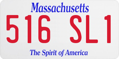 MA license plate 516SL1