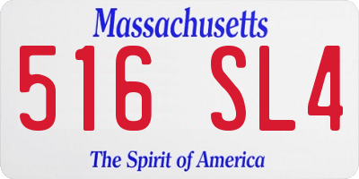 MA license plate 516SL4