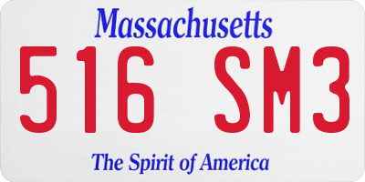 MA license plate 516SM3