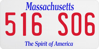 MA license plate 516SO6