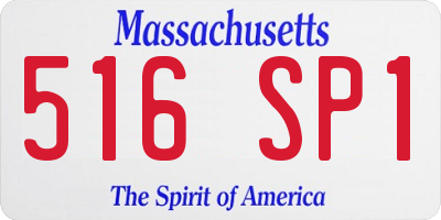 MA license plate 516SP1