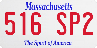 MA license plate 516SP2