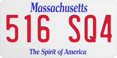 MA license plate 516SQ4