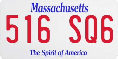 MA license plate 516SQ6