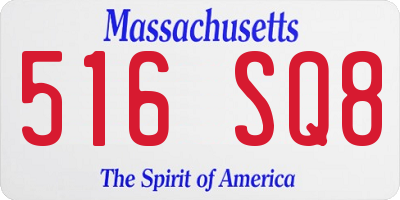 MA license plate 516SQ8