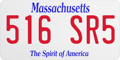 MA license plate 516SR5