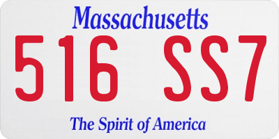 MA license plate 516SS7