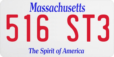 MA license plate 516ST3