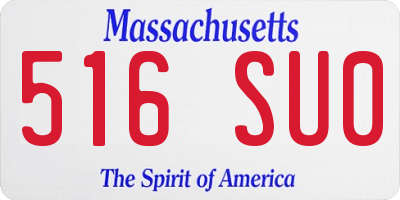 MA license plate 516SU0