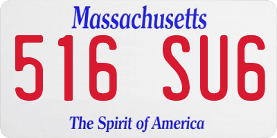 MA license plate 516SU6