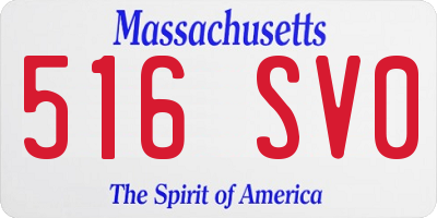 MA license plate 516SV0