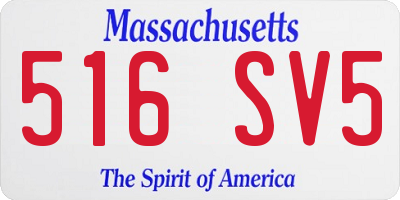 MA license plate 516SV5