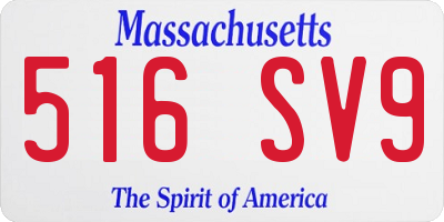 MA license plate 516SV9