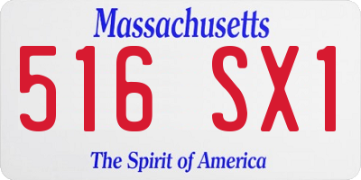 MA license plate 516SX1