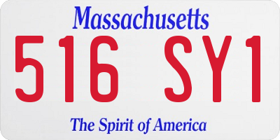 MA license plate 516SY1
