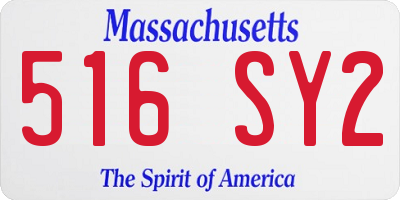 MA license plate 516SY2