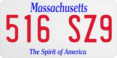MA license plate 516SZ9