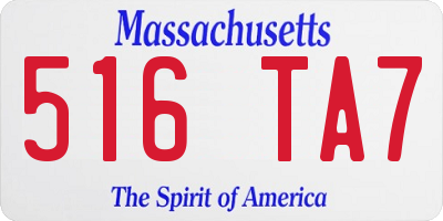 MA license plate 516TA7