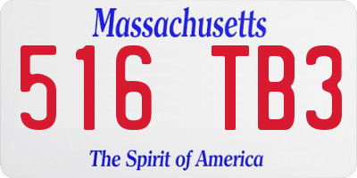 MA license plate 516TB3