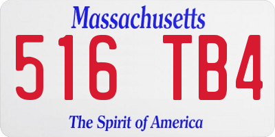 MA license plate 516TB4
