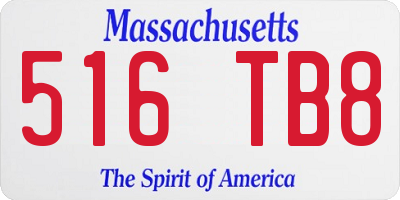 MA license plate 516TB8