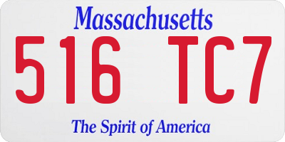 MA license plate 516TC7