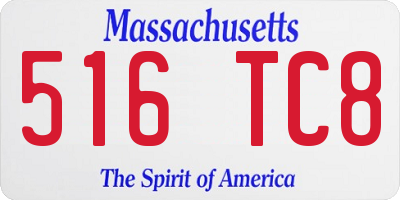 MA license plate 516TC8