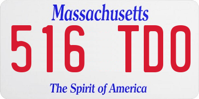 MA license plate 516TD0