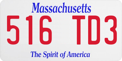 MA license plate 516TD3