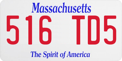 MA license plate 516TD5