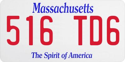 MA license plate 516TD6