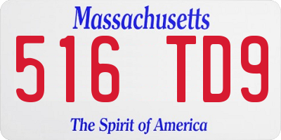 MA license plate 516TD9