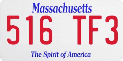 MA license plate 516TF3