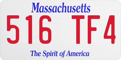 MA license plate 516TF4