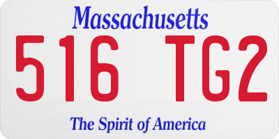 MA license plate 516TG2
