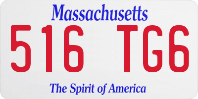 MA license plate 516TG6