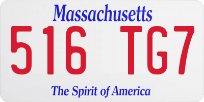 MA license plate 516TG7
