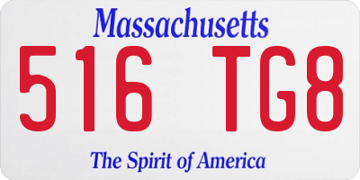 MA license plate 516TG8