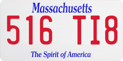 MA license plate 516TI8