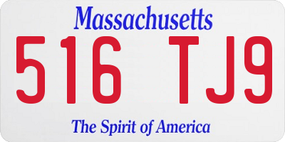 MA license plate 516TJ9